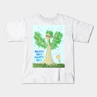 Rainy day happy day Kids T-Shirt